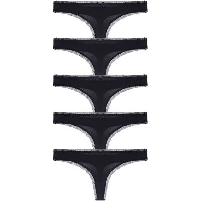 5PACK dámská tanga Dorina Essential Cotton černá (DCTH0013CO035-5X0001) S 5PACK dámská tanga Dorina Essential Cotton černá (DCTH0013CO035-5X0001) S