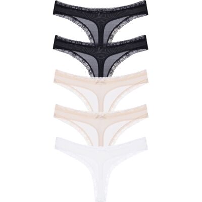 5PACK dámská tanga Dorina Essential Microfibre vícebarevná (DCTH0013MI138-5X0039) XXL 5PACK dámská tanga Dorina Essential Microfibre vícebarevná (DCTH0013MI138-5X0039) XXL