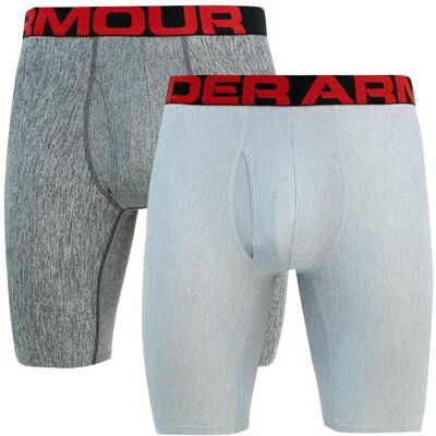 2PACK pánské boxerky Under Armour šedé (1363622 011) M 2PACK pánské boxerky Under Armour šedé (1363622 011) M