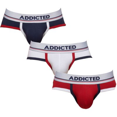 3PACK pánské slipy Addicted vícebarevné (AD1008P-3COL) L 3PACK pánské slipy Addicted vícebarevné (AD1008P-3COL) L