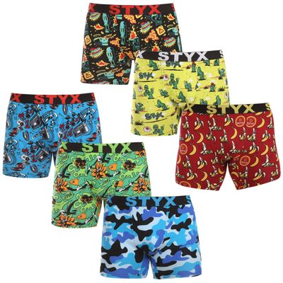 6PACK pánské boxerky Styx long art sportovní guma vícebarevné (6UN13198780) XXL 6PACK pánské boxerky Styx long art sportovní guma vícebarevné (6UN13198780) XXL