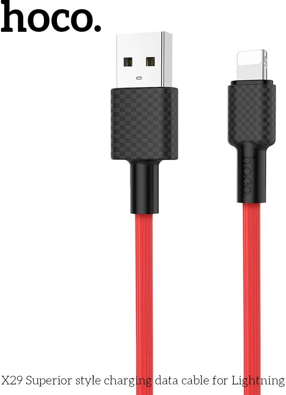 Hoco Kabel USB-A/Lightning pro iPhone a iPad - Hoco, X29 Superior Red