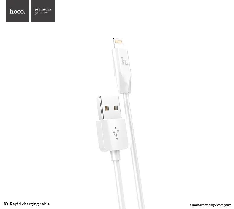 Hoco Kabel USB-A/Lightning pro iPhone a iPad - Hoco, X1 White 300cm