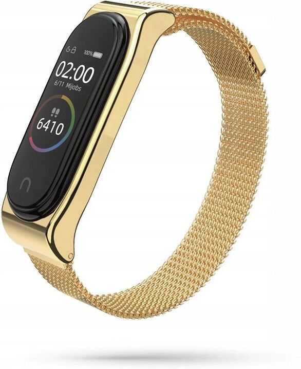 Tech-Protect Řemínek pro Xiaomi Mi Band 3 / 4 - Tech-Protect, Milaneseband Gold