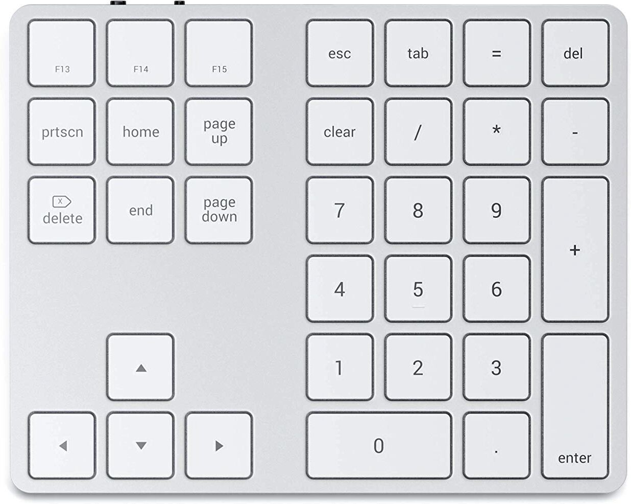 Satechi Bezdrátová číselná klávesnice pro Mac / iPad / iPhone - Satechi, Extended Wireless Keypad Silver