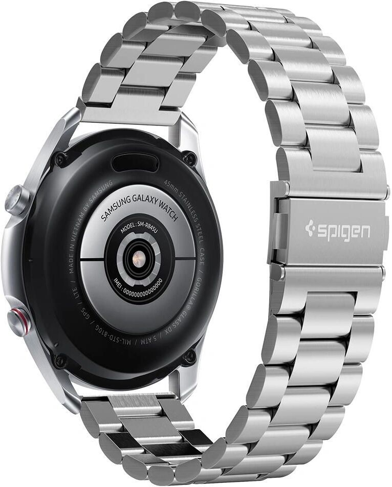 Spigen Kovový řemínek pro Samsung Galaxy Watch 45mm / 46mm - Spigen, Modern Fit Silver