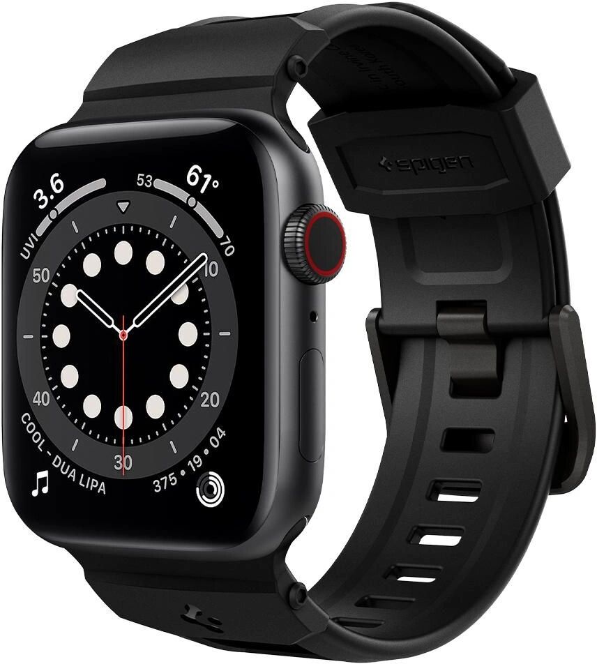 Spigen Řemínek pro Apple Watch 42mm / 44mm / 45mm - Spigen, Rugged Band Black