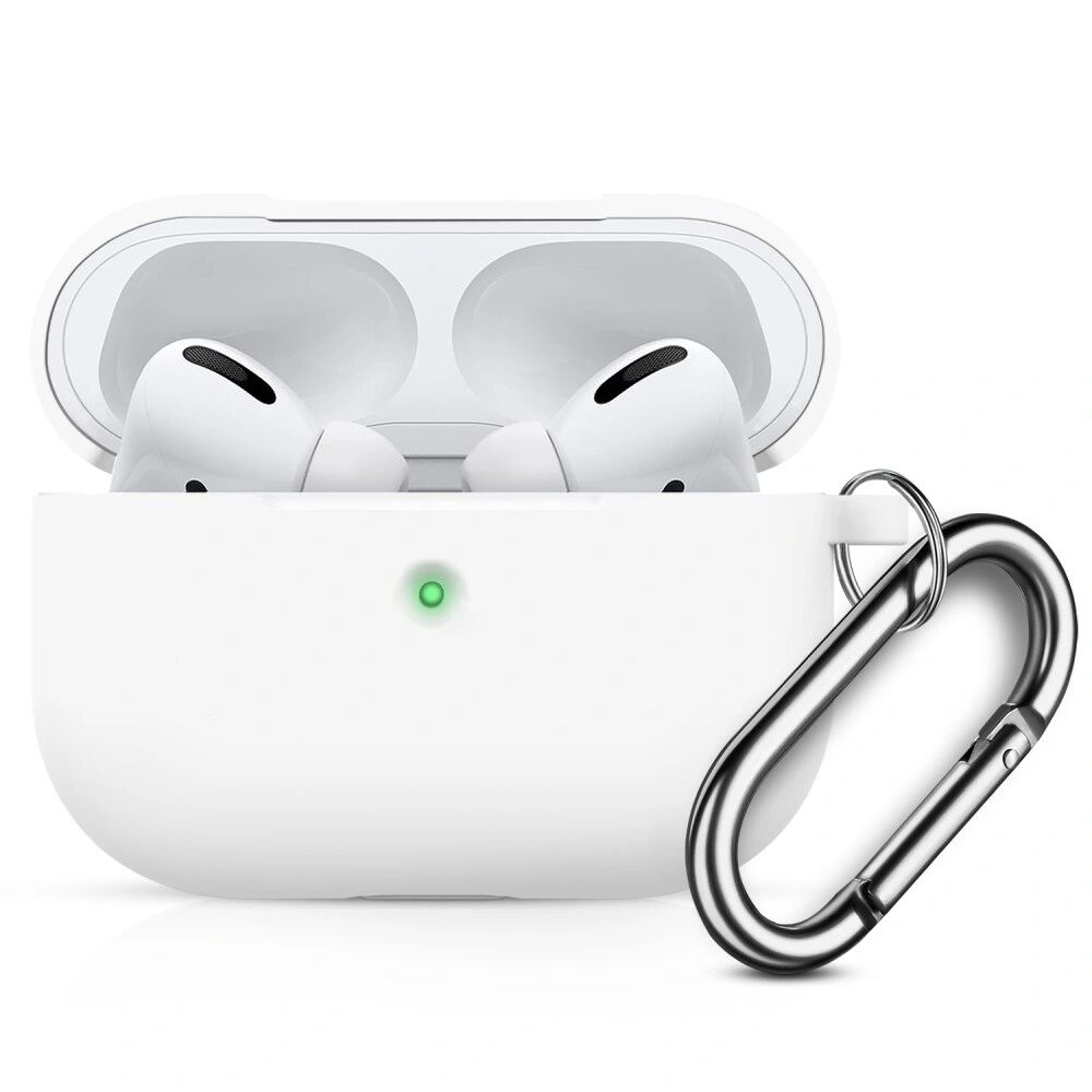 iPouzdro.cz Pouzdro s karabinou na sluchátka AirPods Pro - Silicone White