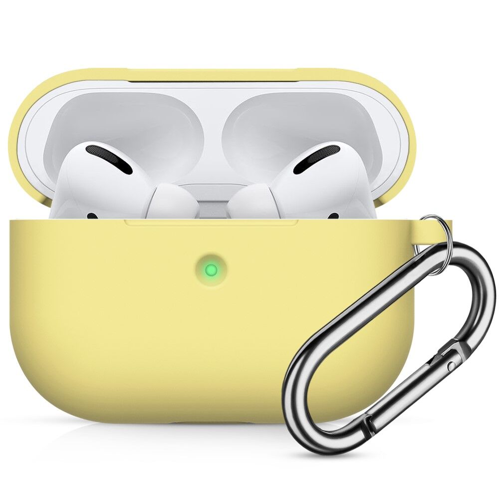 iPouzdro.cz Pouzdro s karabinou na sluchátka AirPods Pro - Silicone Yellow