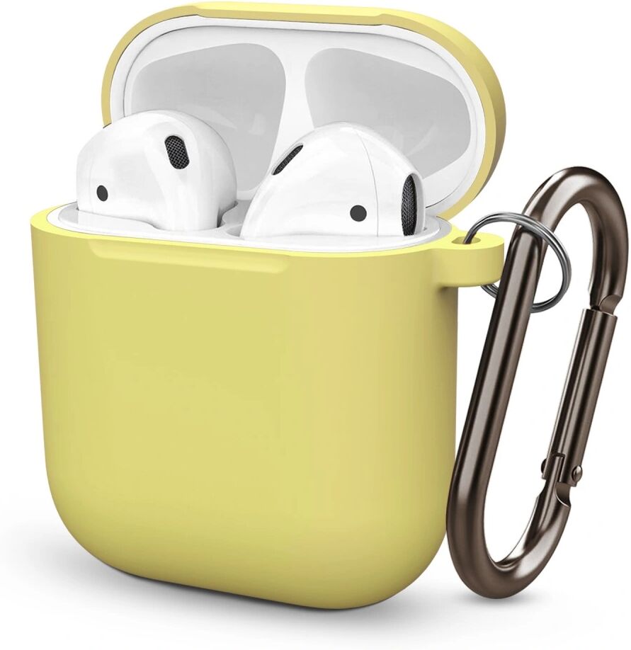 iPouzdro.cz Pouzdro s karabinou na sluchátka AirPods - Silicone Yellow