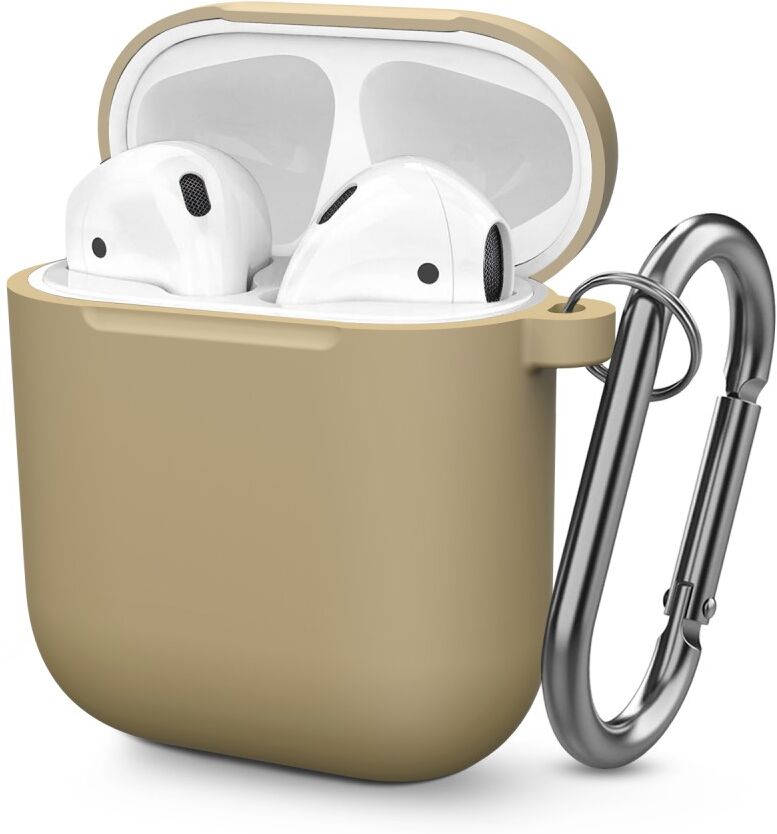 iPouzdro.cz Pouzdro s karabinou na sluchátka AirPods - Silicone Khaki