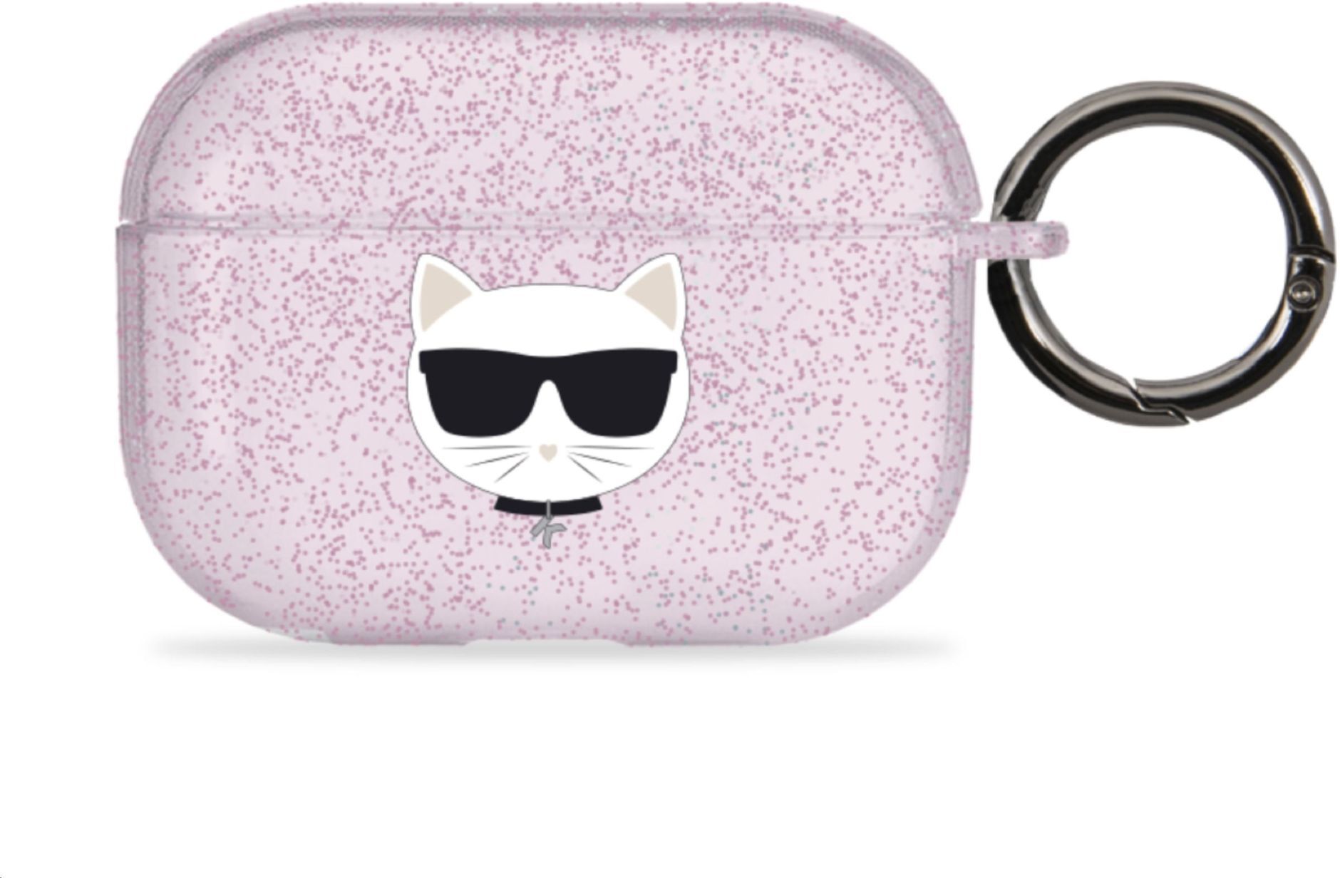 Karl Lagerfeld Pouzdro na sluchátka AirPods Pro - Karl Lagerfeld, Glitter Choupette Pink