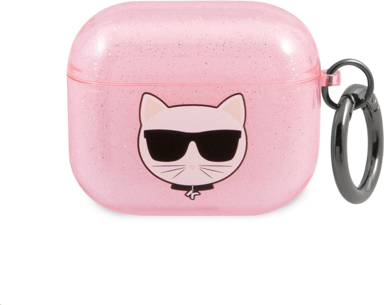 Karl Lagerfeld Pouzdro na sluchátka AirPods 3 - Karl Lagerfeld, Glitter Choupette Pink