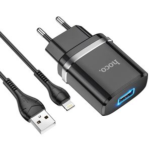 Hoco Nabíjecí AC adaptér pro iPhone a iPad - Hoco, N1 Ardent Black + Lightning kabel