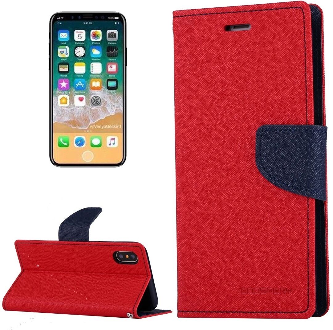 Mercury Pouzdro / kryt pro iPhone XS / X - Mercury, Fancy Diary RED/NAVY