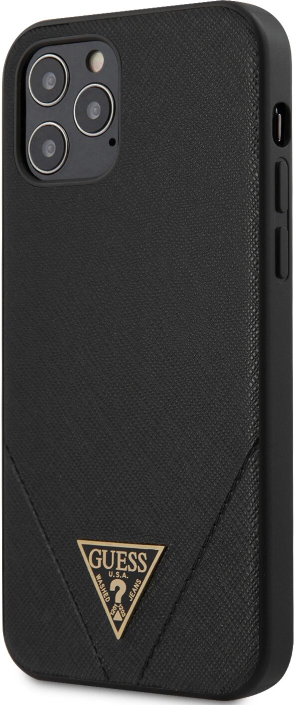 Guess Ochranný kryt pro iPhone 12 Pro MAX - Guess, Saffiano V Stitch Back Black