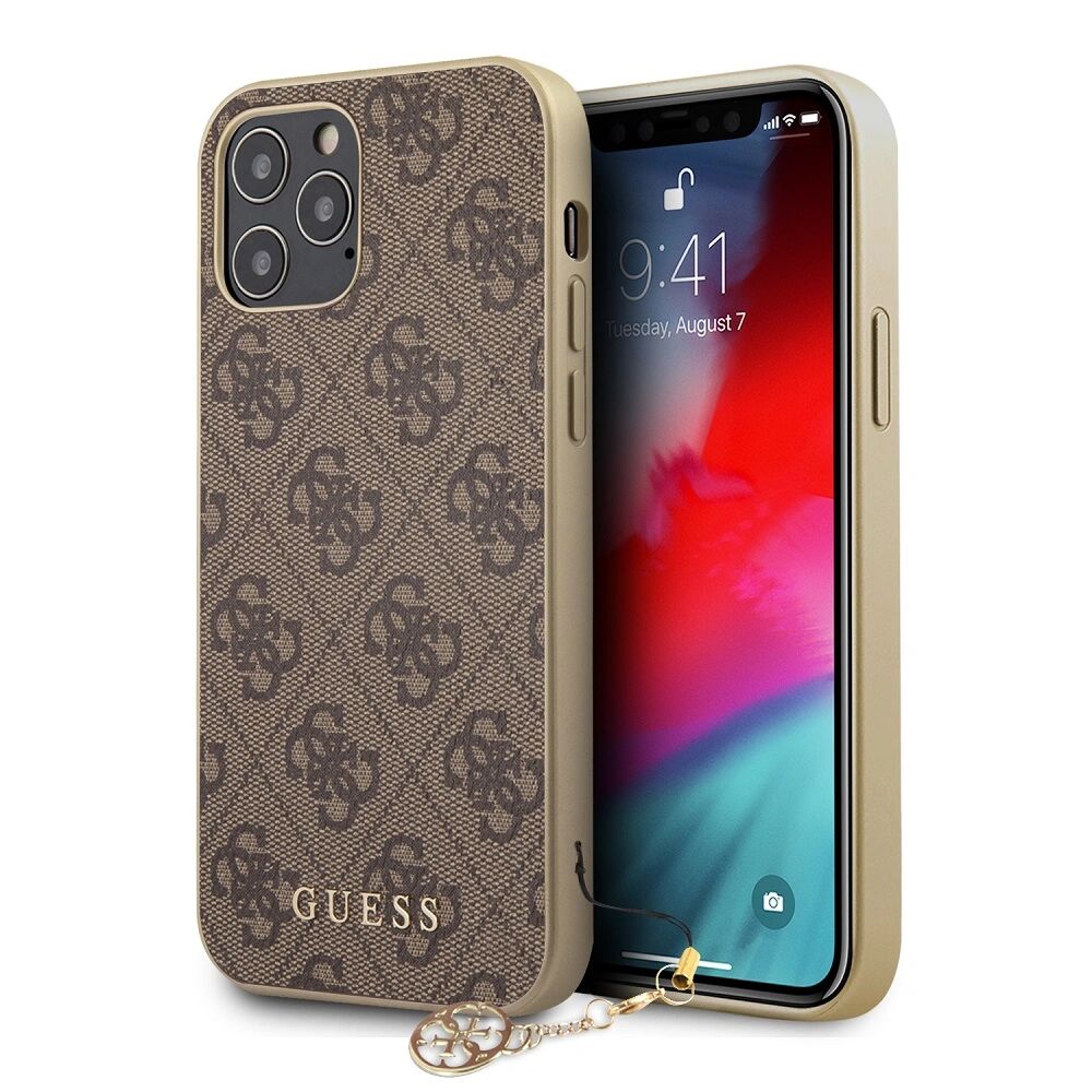 Guess Ochranný kryt pro iPhone 12 Pro MAX - Guess, 4G Charms Brown