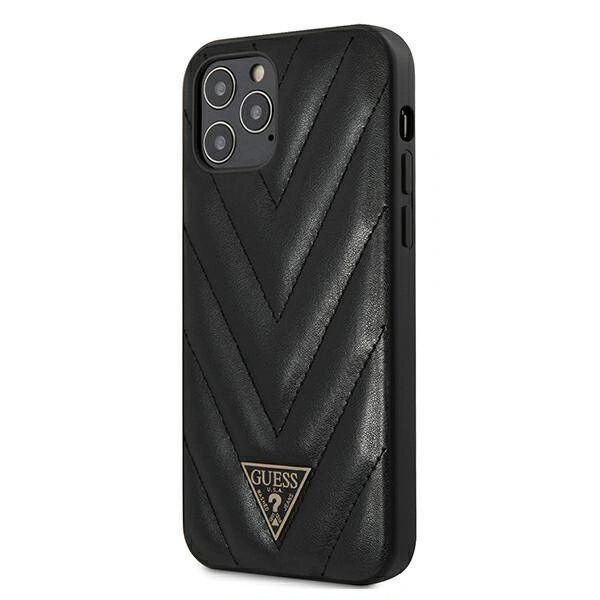 Guess Ochranný kryt pro iPhone 12 Pro MAX - Guess, V Quilted Black