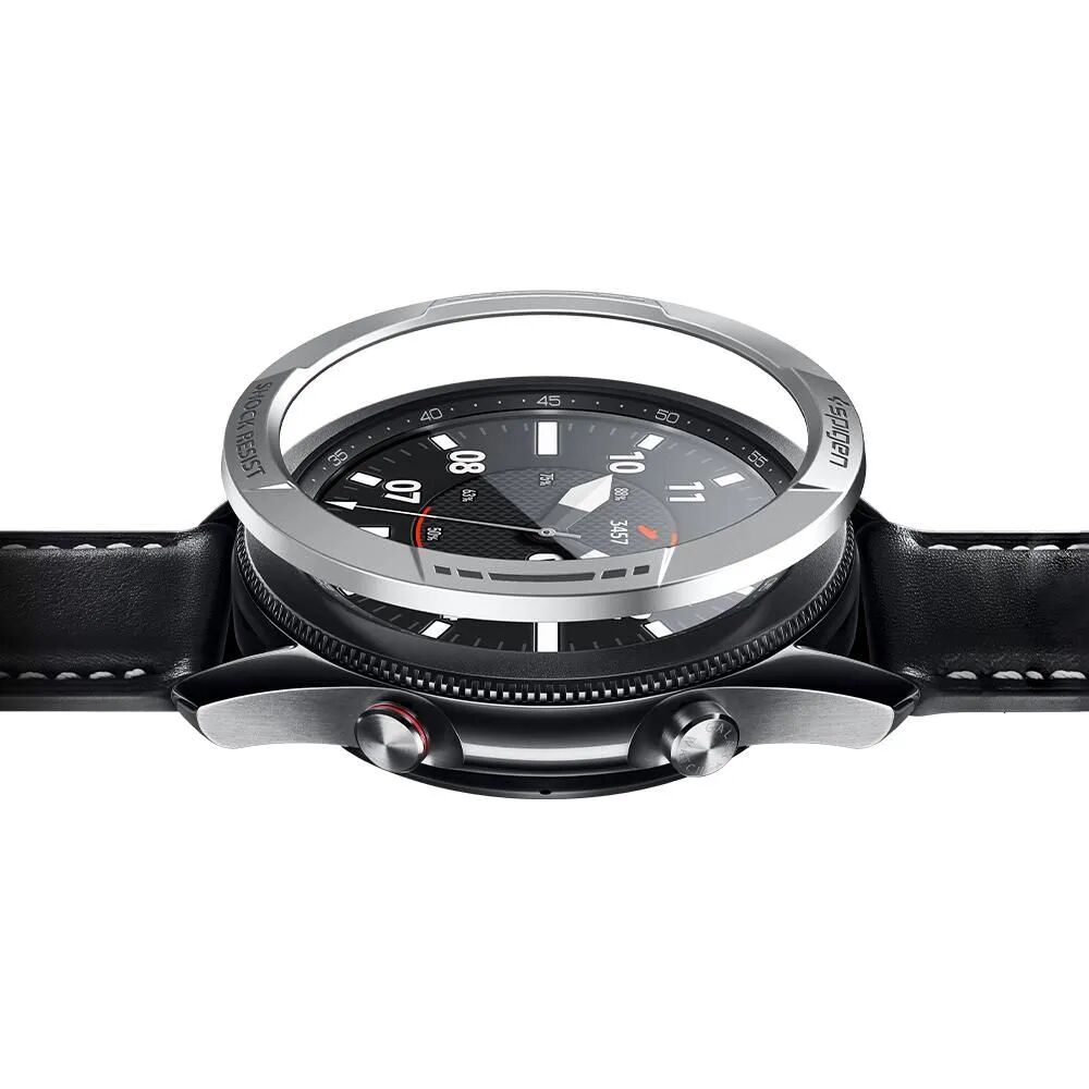 Spigen Ochranný kryt pro Samsung Galaxy Watch 45mm - Spigen, Chrono Shield Silver