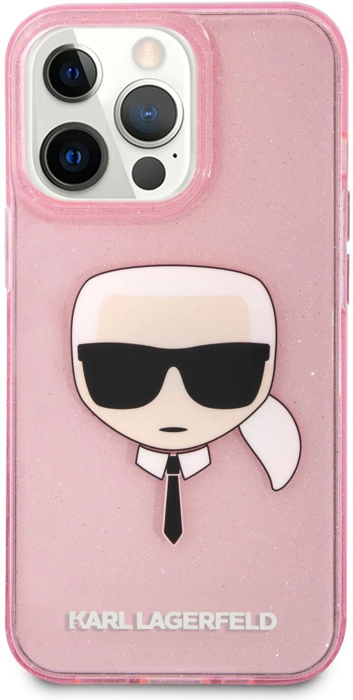 Karl Lagerfeld Ochranný kryt pro iPhone 13 Pro MAX - Karl Lagerfeld, TPU Glitter Karl Head Pink