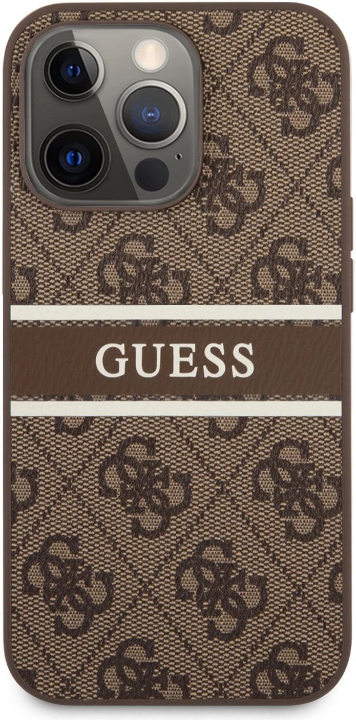 Guess Ochranný kryt pro iPhone 13 Pro MAX - Guess, 4G Stripe Brown