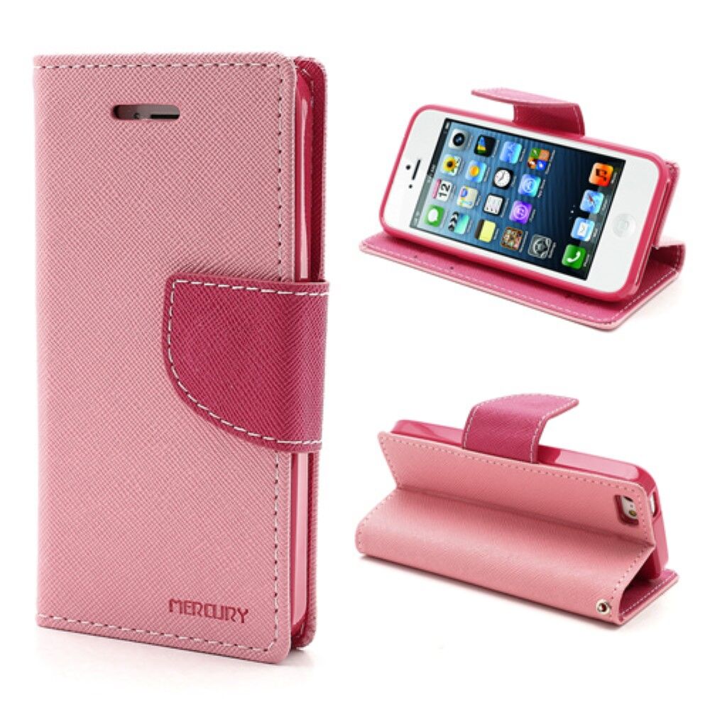 Mercury Pouzdro / kryt pro Apple iPhone 5 / 5S / SE - Mercury, Fancy Diary Pink/Hotpink