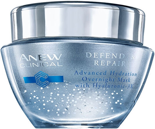 Avon Noční hydratační pleťová maska s komplexem Hyaluronic 3X Anew Clinical (Defend & Repair Overnight Mask) 50 ml