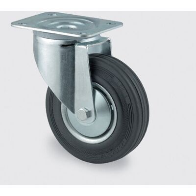 Transportní kolečko TENTE s krytem 100 mm, otočné, černá guma Transportní kolečko TENTE s krytem 100 mm, otočné, černá guma