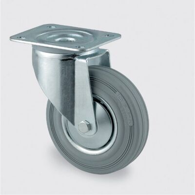 Transportní kolečko TENTE s krytem 160 mm, otočné, šedá guma Transportní kolečko TENTE s krytem 160 mm, otočné, šedá guma