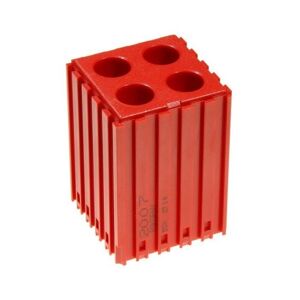B2B Partner Plastový box na nářadí s válcovou stopkou D14, modul 5x5, 4 dutiny, červená
