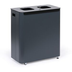 Alda Odpadkový koš na tříděný odpad, 2 x 60 l, lakovaný šedý Alda Odpadkový koš na tříděný odpad, 2 x 60 l, lakovaný šedý