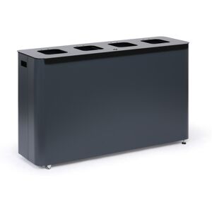 Alda Odpadkový koš na tříděný odpad, 4 x 60 l, lakovaný šedý Alda Odpadkový koš na tříděný odpad, 4 x 60 l, lakovaný šedý
