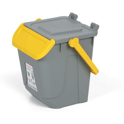 Mobil Plastic Plastový odpadkový koš na třídění odpadu ECOLOGY, 25 l, šedá/žlutá Mobil Plastic Plastový odpadkový koš na třídění odpadu ECOLOGY, 25 l, šedá/žlutá