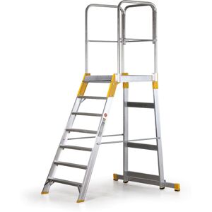 Hliníkový můstek, žebřík s plošinou, jednostranný ALVE FORTE, 7 příček, výška 1,47 m Hliníkový můstek, žebřík s plošinou, jednostranný ALVE FORTE, 7 příček, výška 1,47 m