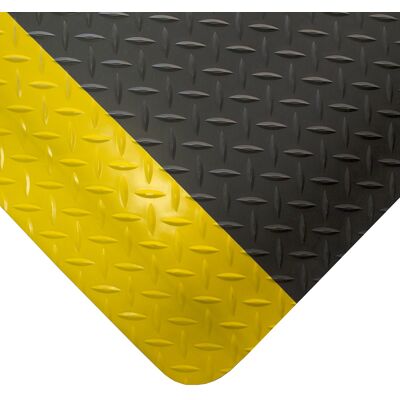 COBA Protiúnavová rohož s diamantovým vzorem, PVC, 0,9 x 18,3 m, černá / žlutá COBA Protiúnavová rohož s diamantovým vzorem, PVC, 0,9 x 18,3 m, černá / žlutá