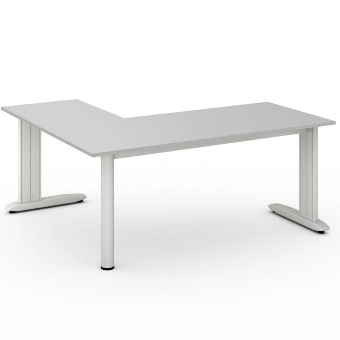 B2B Partner Rohový kancelářský psací stůl primo flexible l, 1800 x 1600 mm, šedá