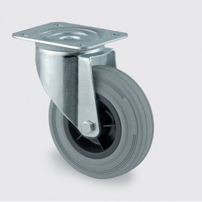 Transportní kolečko TENTE otočné 125 mm, šedá guma Transportní kolečko TENTE otočné 125 mm, šedá guma