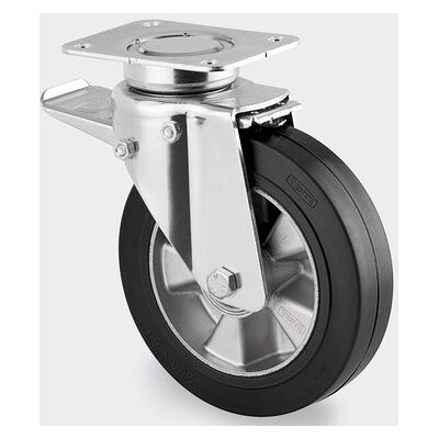 Transportní kolo TENTE s gumovým běhounem otočné s brzdou 200 mm Transportní kolo TENTE s gumovým běhounem otočné s brzdou 200 mm