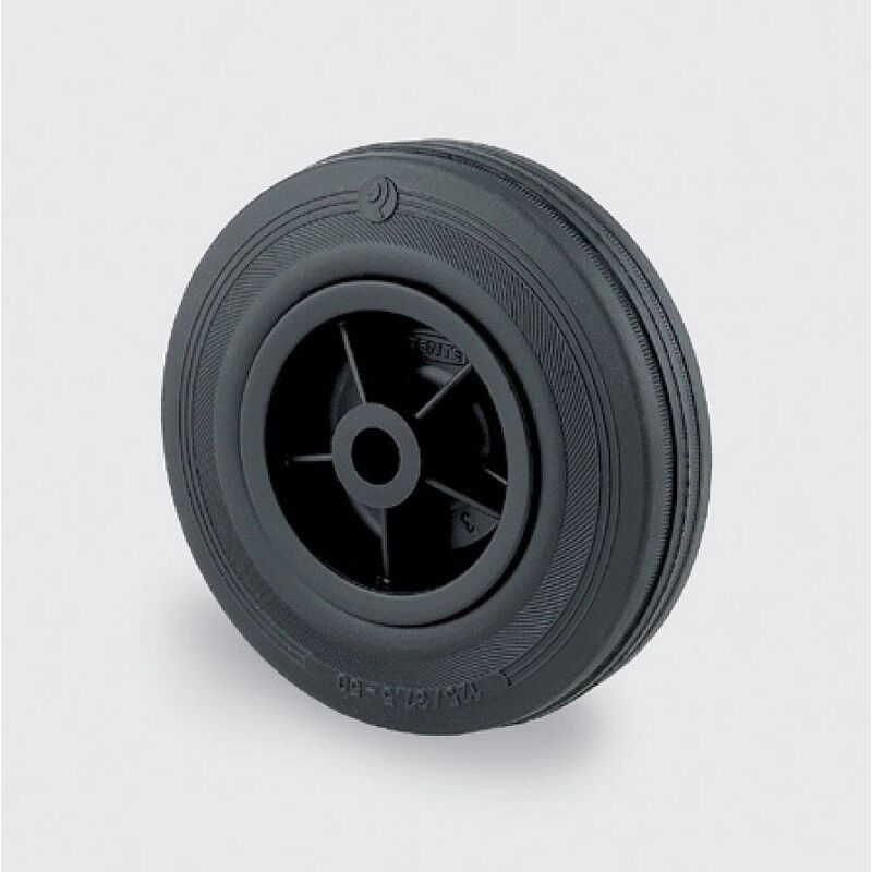 TENTE Samostatné kolo, plastový disk, černá guma, 160 mm