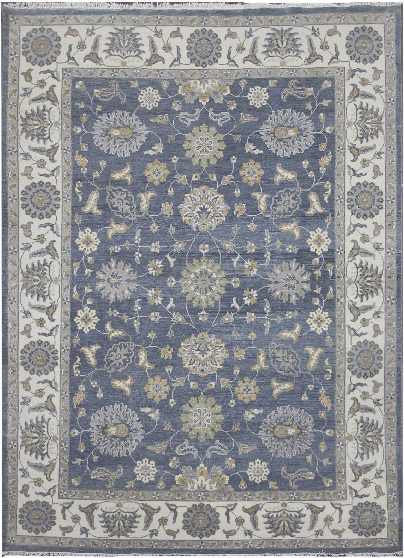 Diamond Carpets koberce Ručně vázaný kusový koberec Diamond DC-ZIGLER Jeans blue/ivory - 365x550 cm