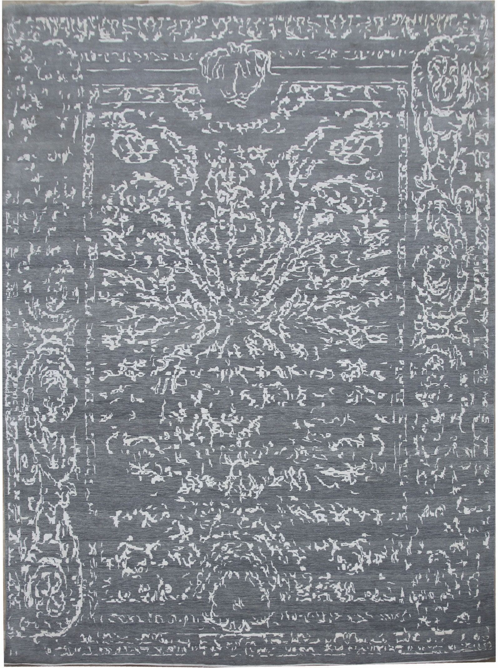 Diamond Carpets koberce Ručně vázaný kusový koberec Diamond DC-JK 2 Light grey/silver - 365x550 cm