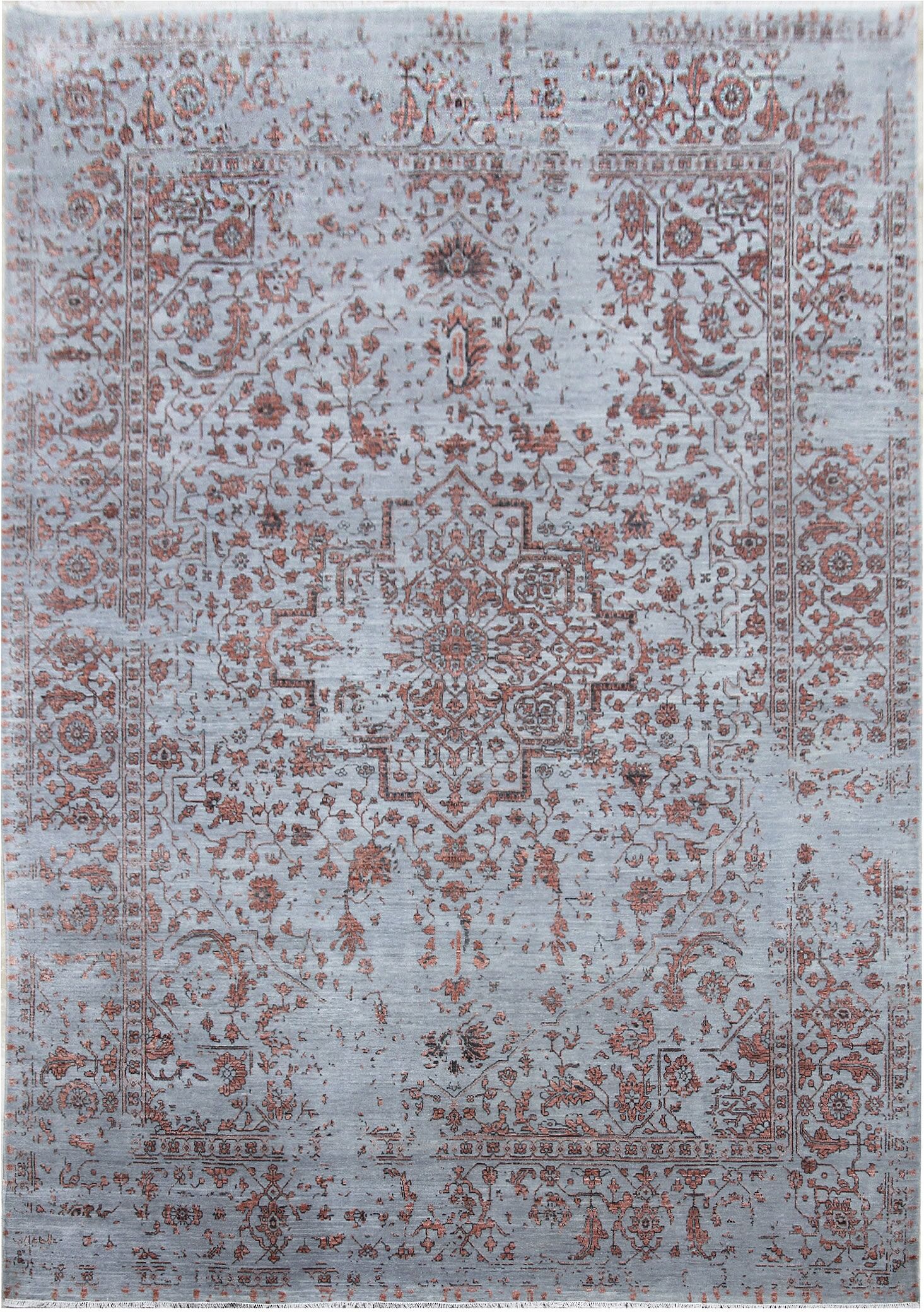 Diamond Carpets koberce Ručně vázaný kusový koberec Diamond DC-SIRAPI Silver/copper - 365x550 cm