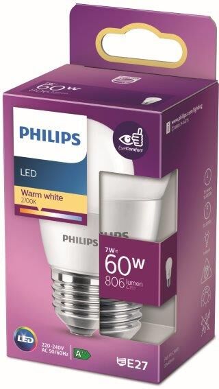 Philips 8718699772253 LED žárovka 7W/60W 806lm P48 E27 2700K 220-240V FR kapka