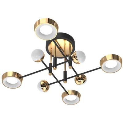 ZUMALINE LED stropní svítidlo 6500 lm 3000K černě zlaté 3-krokové stmívání Zuma Line LARA MX7170-8-3BGT ZUMALINE LED stropní svítidlo 6500 lm 3000K černě zlaté 3-krokové stmívání Zuma Line LARA MX7170-8-3BGT