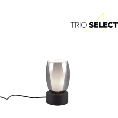 TRIO SELECT 517500154 BARRET dotyková stolní lampička V240mm 1xE14 černá matná, kouřová ON/OFF TRIO SELECT 517500154 BARRET dotyková stolní lampička V240mm 1xE14 černá matná, kouřová ON/OFF
