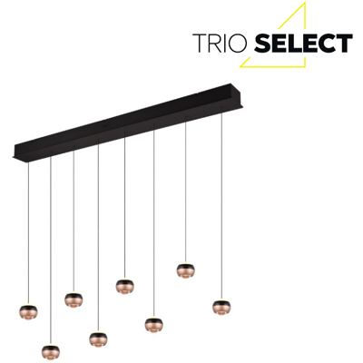 TRIO SELECT 344410832 ORBIT závěsné svítidlo SMD LED 8x8W/960lm 2300+3000+4000K černá matná, kávová, switchdimmer TRIO SELECT 344410832 ORBIT závěsné svítidlo SMD LED 8x8W/960lm 2300+3000+4000K černá matná, kávová, switchdimmer