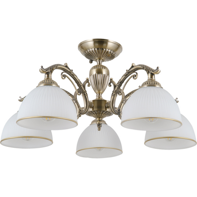 ITALUX PND-5122-5 Feneza stropní svítidlo 5xE27 D600mm starožitná bronzová, bílá ITALUX PND-5122-5 Feneza stropní svítidlo 5xE27 D600mm starožitná bronzová, bílá