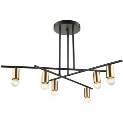 MDM3658 / 6 BK + BRO ITALUX Normani industriální závěsné svítidlo 6X60W E27 IP20 MDM3658 / 6 BK + BRO ITALUX Normani industriální závěsné svítidlo 6X60W E27 IP20
