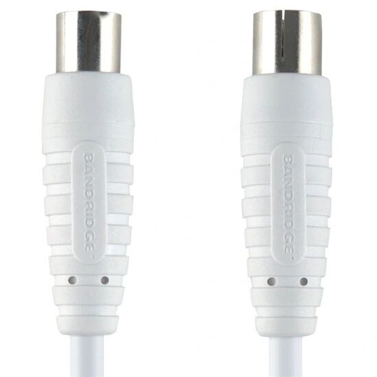Bandridge KOAX konektor - KOAX zdířka, koaxiální video kabel bílý, 3m