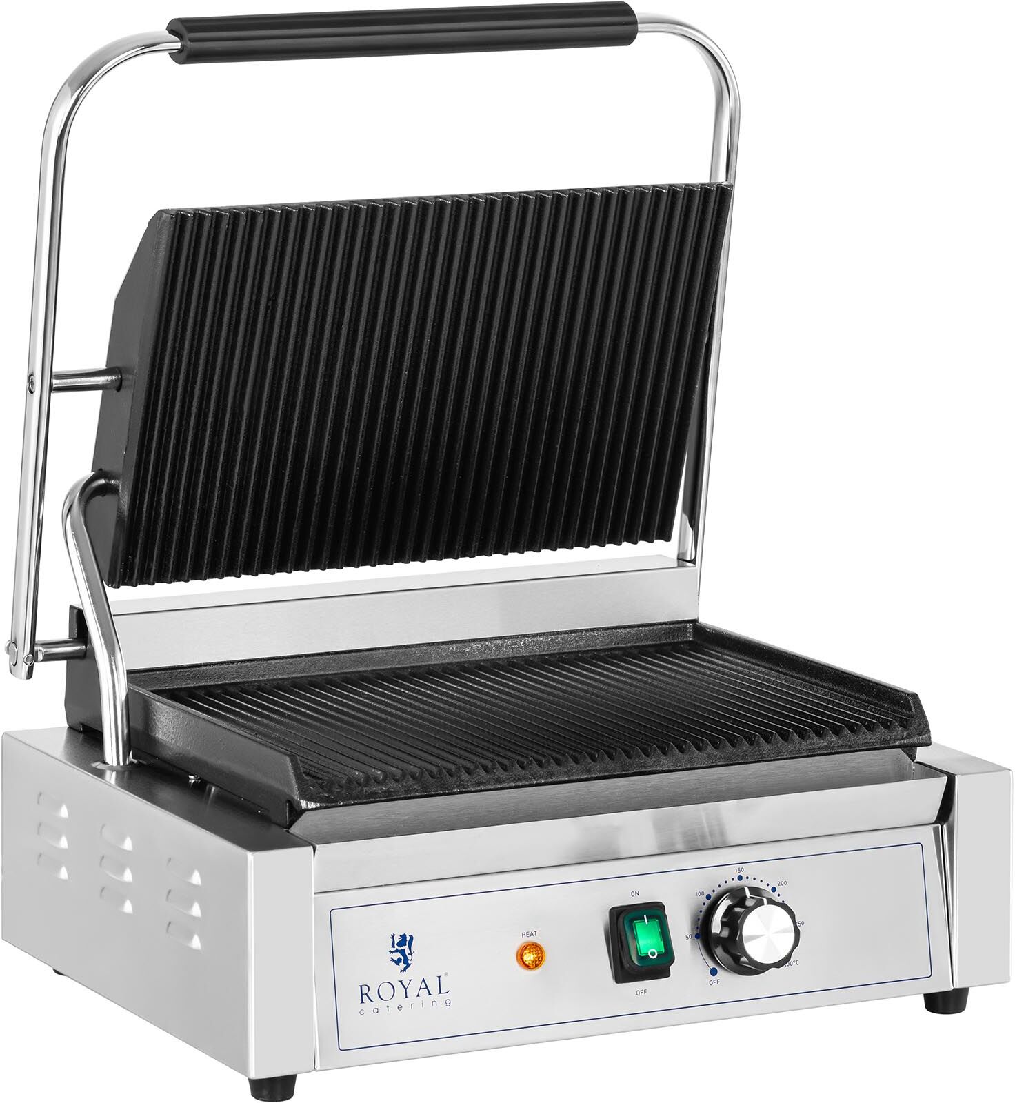 Royal Catering Kontaktní gril - 2 200 W - vroubkovaný RCPKG-2200-R